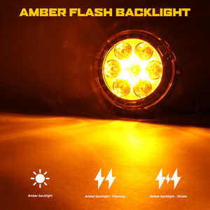 Luces Auxiliares de Alta Potencia IP68 60W con Retroiluminación Ámbar y Blanca Estroboscópica Foco de Triple Lente para Motocicleta <span class=keywords><strong>BMW</strong></span> R <span class=keywords><strong>1200</strong></span> RS 2015-2018 - Product Image 4