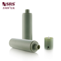 TA021-100ml 3.33oz vente en gros personnalisé marque privée vide vert lunaire Opaque mat givré bouteille à pompe sans air pour les soins de la peau