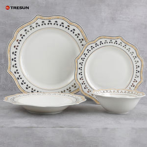 Assiette de mariage moderne de luxe Fournisseur d'assiettes de mariage Couverts modernes Couverts haut de gamme Assiette en porcelaine d'os - Product Image 1