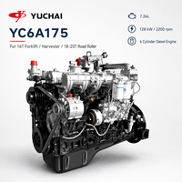 Moteur diesel 6 cylindres YUCHAI YC6A 128 kW 2200 tr/min avec pompe mécanique pour excavatrice, rouleau compresseur, chariot élévateur, engins de construction