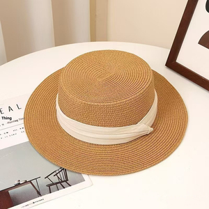 <span class=keywords><strong>Chapeau</strong></span> de paille à bord plat personnalisé avec logo, pour <span class=keywords><strong>homme</strong></span> et femme, idéal pour l'été, la plage et les activités de plein air - Product Image 6