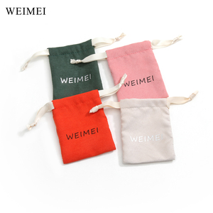 WEIMEI Pochette à bijoux en toile personnalisée, sac d'emballage, sac cadeau en velours/pochette en velours pour bijoux avec logo - Product Image 4