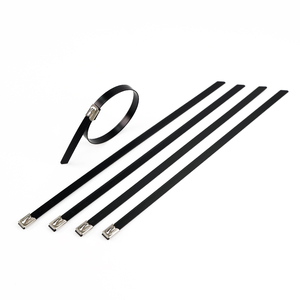 Offre Spéciale : Serre-câbles professionnels en acier inoxydable recouvert de PVC, auto-bloquants, avec barbelures, 4.6x100mm, -40~+120°C - Product Image 1