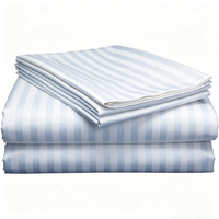Ensemble de draps de lit d'hôtel en satin rayé blanc personnalisable en usine, 100% coton, linge de lit pour hôtel, hôpital