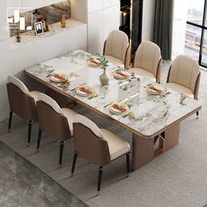 Juego de Mesa y Sillas de Lujo Rectangular para Comedor de Villa Estilo Moderno, Mobiliario para <span class=keywords><strong>Restaurante</strong></span> de Hotel, Mesa de Comedor de 6 Asientos - Product Image 3