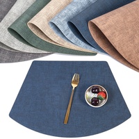 Chemin de table décoratif transfrontalier moderne, simple, uni, en cuir PU, imperméable, résistant à l'huile et à la chaleur, personnalisable
