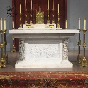 BLVE personnaliser sculpté à la main prières religieuses <span class=keywords><strong>église</strong></span> autel pierre marbre autel table pour <span class=keywords><strong>église</strong></span> - Product Image 3