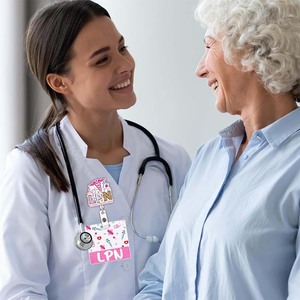 Distintivo per infermiere in acrilico glitterato con Badge orizzontale o verticale regalo per Badge per operatore sanitario - Product Image 2