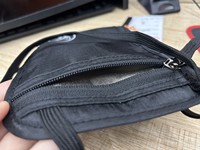 Dompet Stash pemblokir RFID, dompet leher perjalanan anti air, pemegang kartu nilon modis portabel untuk pria dan wanita