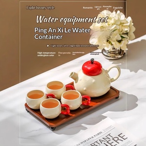 ชุดกาแฟและชาพอร์ซเลนดีไซน์ทันสมัยเรียบง่าย เป็นมิตรกับสิ่งแวดล้อม ทนทาน พร้อมถ้วยและกาน้ำชา เหมาะสำหรับของขวัญขึ้นบ้านใหม่ ของขวัญแต่งงาน ใช้ในบ้าน - Product Image 4