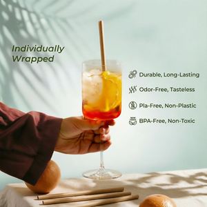 Ecológico Sin Pajitas de Plástico |   Bolsa de papel blanca/negra de 7.76 pulgadas con embalaje independiente - Product Image 3
