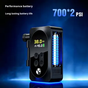 Pompe à air mini portable pour vélo 150 PSI, gonfleur intelligent avec arrêt automatique et lumière d'urgence pour vélo/vélo électrique/moto/trottinette électrique - Product Image 5