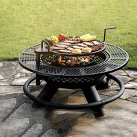 Table de barbecue de patio de Chimenea de camping avec le fourneau de feu de camp Pot de gril de chauffage au bois pour le BBQ extérieur et la cuisson au charbon de bois