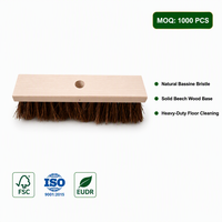 Brosse de nettoyage de sol en poils naturels de 30 cm avec base en bois de hêtre et support de poignée robuste