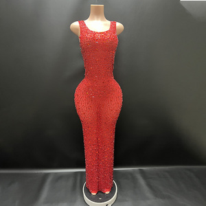 NOVANCE, vestidos de verano para mujer, vestido rojo de graduación 2024, vestido de fiesta de cumpleaños con purpurina Sexy transparente para fiesta de noche, - Product Image 1