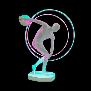 Mỹ cổ điển nhựa sàn đèn cơ thể màu đen điêu khắc trừu tượng mới chiếu sáng sàn - Product Image 1