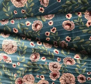 Custom Colorful Flower Printed Floral Pattern Polyester Spandex Elastic Stretch Knit Rib Fabric For Clothing