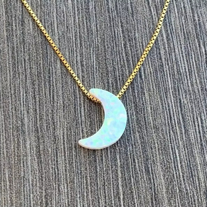 Collana con ciondolo in acciaio inossidabile o oro 14kt grande regalo <span class=keywords><strong>ti</strong></span> <span class=keywords><strong>amo</strong></span> <span class=keywords><strong>per</strong></span> il regalo della luna <span class=keywords><strong>per</strong></span> I suoi gioielli in opale - Product Image 3