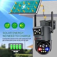 Caméra de sécurité solaire 4G LTE PTZ à double objectif 5K avec enregistrement 24h/24 et détection de mouvement et suivi humain