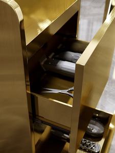 Stainless steel multi-layer <b>storage</b> <b>cabinet</b> for hair salons and barber shops, specifically designed for use as a <b>tool</b> <b>cabinet</b> - Product Image 6