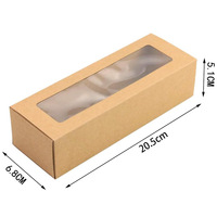 Boîte à macarons rectangulaire en papier kraft avec fenêtre transparente, impression offset, adaptée aux aliments, pour gâteaux, pains, pâtisseries