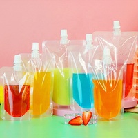 Sac à lait à logo imprimé personnalisé étanche à l'humidité avec bec verseur héliogravure en plastique PE pour sachets de jus de fruits