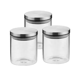 Barattolo di vetro senza BPA per uso alimentare con coperchio ermetico contenitori da cucina in vetro con coperchio ermetico in acciaio inossidabile per cucina