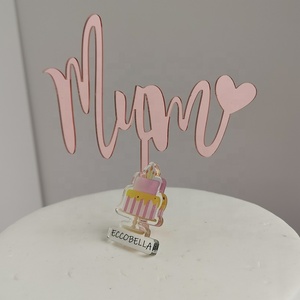 Feliz cumpleaños mamá acrílico pastel Topper para decoraciones de fiesta del Día de la madre y accesorios de pastel - Product Image 2