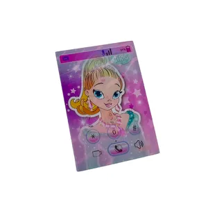 Em uma perda Custom Doll Sticker Baby Toy Mobile Phone 3d Lenticular Motion Sticker Sheet