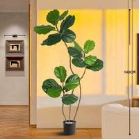 Arbre artificiel Ficus lyrata de style Mid-Century, plante verte de luxe pour la décoration intérieure du salon et du porche