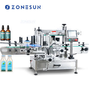 ZONESUN ZS-TB300N automatique plat rond bouteille Double face auto-adhésif autocollant étiqueteuse pour shampooing détergent à lessive - Product Image 1