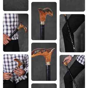 Mejore su Movilidad y Confianza al Caminar con el Elegante y Duradero Bastón de Resina y Madera - Product Image 5