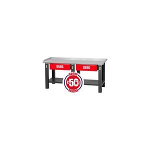 USAG - 05068033BB Établi avec plateau en tôle d'acier 2000 mm - 2 tiroirs-EAN 8010239310803 BANCS DE TRAVAIL ET TABLES - Product Image 1
