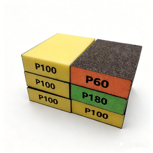 Bloc éponge de ponçage rectangulaire flexible, à dureté moyenne, pour ponçage humide et sec, 25 mm, pour polissage manuel de l'acier inoxydable, OEM OBM - Product Image 4