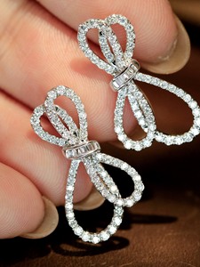 Xinfly Hot Sale Fashion 18K Real Gold 0.84CT Natural Diamonds Luxury Butterfly Ribbon <b>Earrings</b> <b>Stud</b> Au750 <b>Fine</b> Jewelry Women - Product Image 3