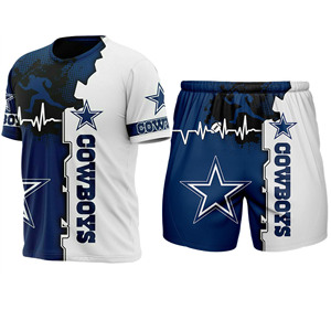 Cheap Summer 2-Piece Set Outfits Custom Shirt and <strong>Shorts</strong> 49ers Steelers Men Football Team <strong>Short</strong> Sets - Product Image 1