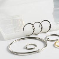 Anillo de Encuadernación Circular Metálico Dorado de Venta Directa de Fábrica TC, Tamaño 30*30, QHK-2.2-25Gold, Ligero, Sin Imán, para Cuadernos y Tarjetas