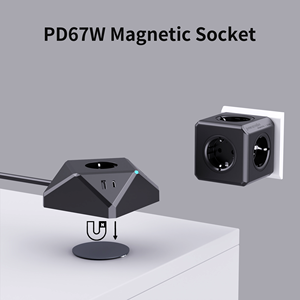 Regleta de Enchufes Europea CCAA al por Mayor, PD67W, Carga Rápida, Regleta de Enchufes Europea con Cable de Extensión Magnético y USB - Product Image 2