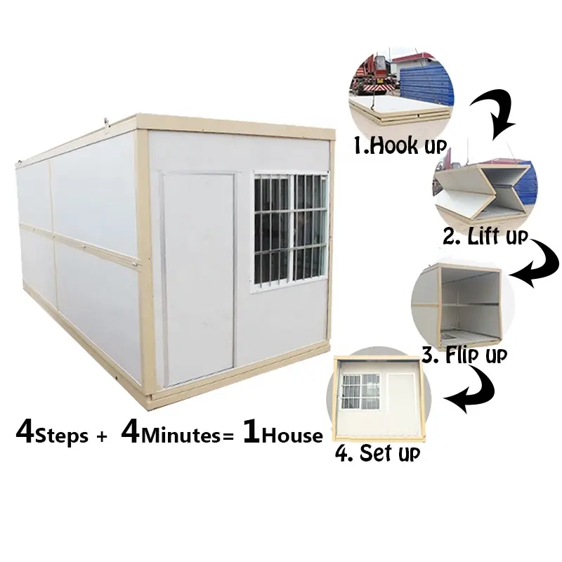 HYSUN cep modern stil ucuz 20 ft prefabrik katlanır konteyner ev katlanabilir konteyner ofis kampı satılık