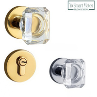 Poignée de porte à levier silencieuse moderne de luxe en cristal doré européen pour hôtel, villa, cuisine, chambre à coucher, intérieur