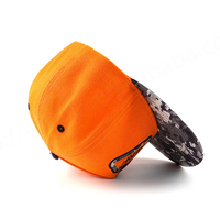 Casquette de sport performante en molleton à 5 panneaux, style hip-hop, motif camouflage tropical, avec logo brodé personnalisé, bicolore et visière plate, pour l'extérieur, vente en gros