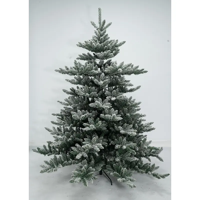 Decoraciones plegables artificiales, árbol de Navidad de nieve giratorio para decoración de fiesta de oficina en casa al aire libre