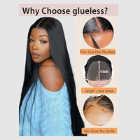 Perruques Lace Front sans colle en cheveux vierges vietnamiens, dentelle HD transparente, lisses, pour femmes noires