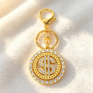 Fashion Alloy Rhinestone Rotatable Horse Keychain 62mm Round <b>Key</b> <b>Ring</b> Money <b>Bag</b> <b>Key</b> Pendant <b>Key</b> Holder for Handbag Ornament - Product Image 4
