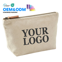 Sac de maquillage en toile polyester personnalisé avec logo Ujoy, sac de maquillage en toile vierge pliable, résistant à l'eau, fermeture à glissière, sacs de voyage