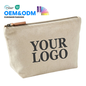 Bolsa de Maquillaje de Lona de Poliéster con Logotipo Personalizado Ujoy, Bolsa de Maquillaje Plegable Resistente al Agua con Cierre de Cremallera, Bolsas de <span class=keywords><strong>Viaje</strong></span> - Product Image 1