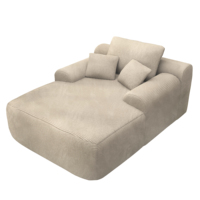 Ensemble de canapés modulaires en tissu peluche blanc, une place, dossier bas, capitonné, assise profonde, convertible en lit, durable, moderne, pour salon et appartement