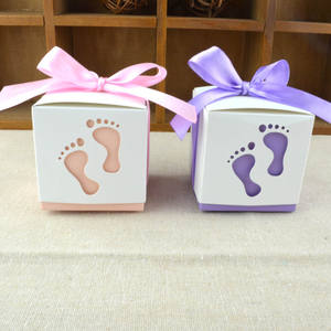 Boîte cadeau de bonbons pieds de bébé, anniversaire première Communion fille garçon Baby Shower faveurs de mariage boîte à gâteaux de baptême - Product Image 2