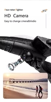 Avion de chasse RC 4 canaux 2,4 GHz avec lumières LED et caméra FPV Wi-Fi pour l'entraînement des débutants