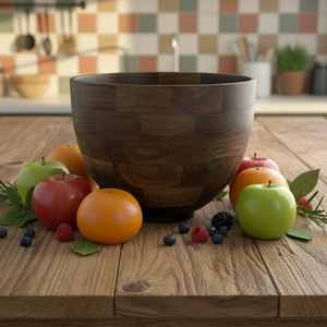 Ciotola da impasto HouseLin in legno massello lucidato, utensile da cucina moderno, ciotola grande personalizzata per impastatrice da chef - Product Image 3